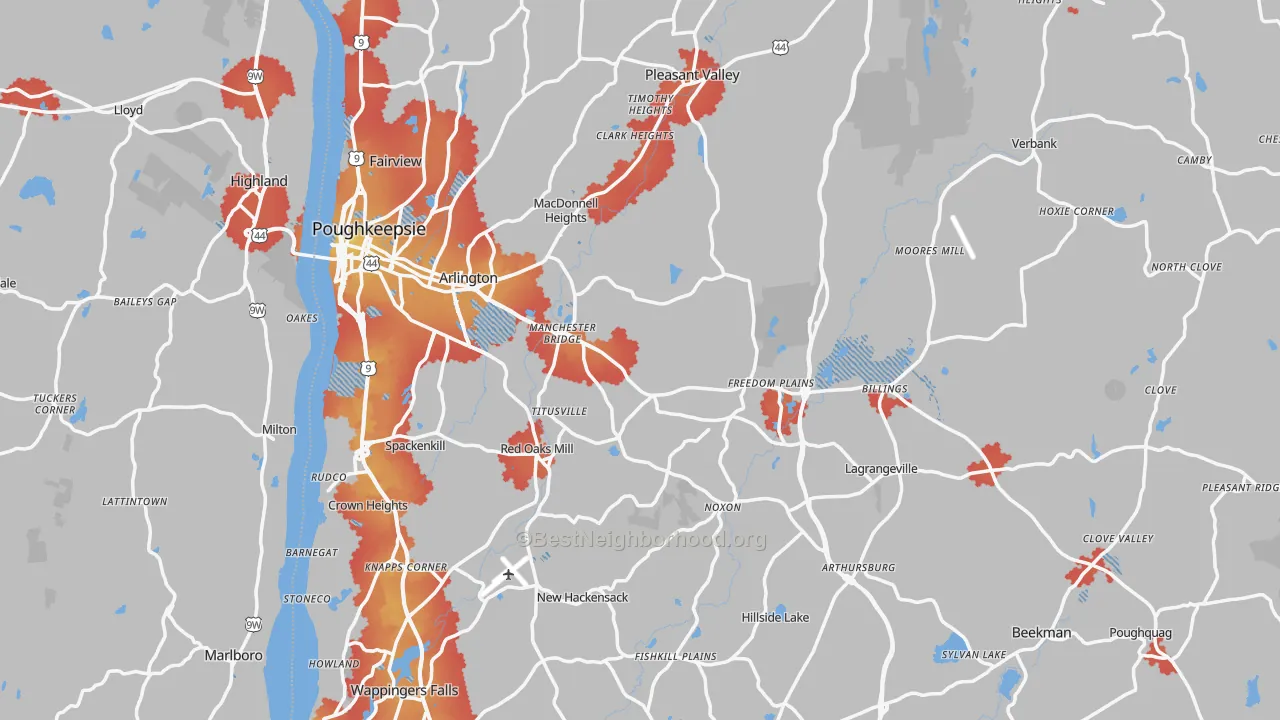 Transit Grade map of Dutchess County, NY