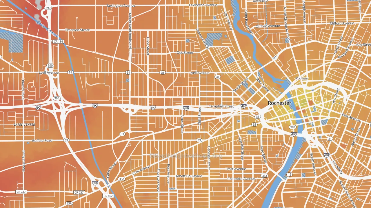 Transit Grade map of Dutchtown, Rochester, NY