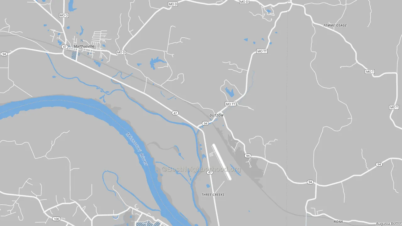 Transit Grade map of Dutzow, MO
