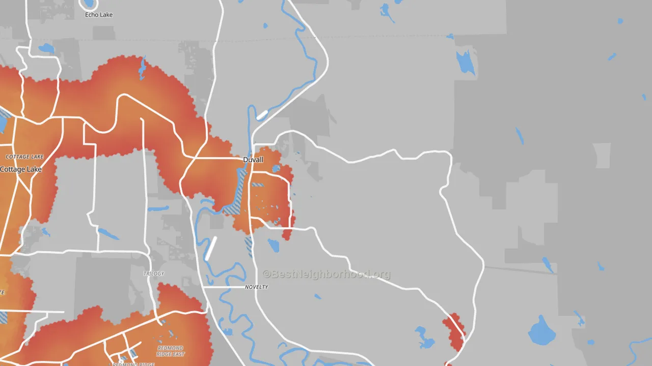 Transit Grade map of Duvall, WA