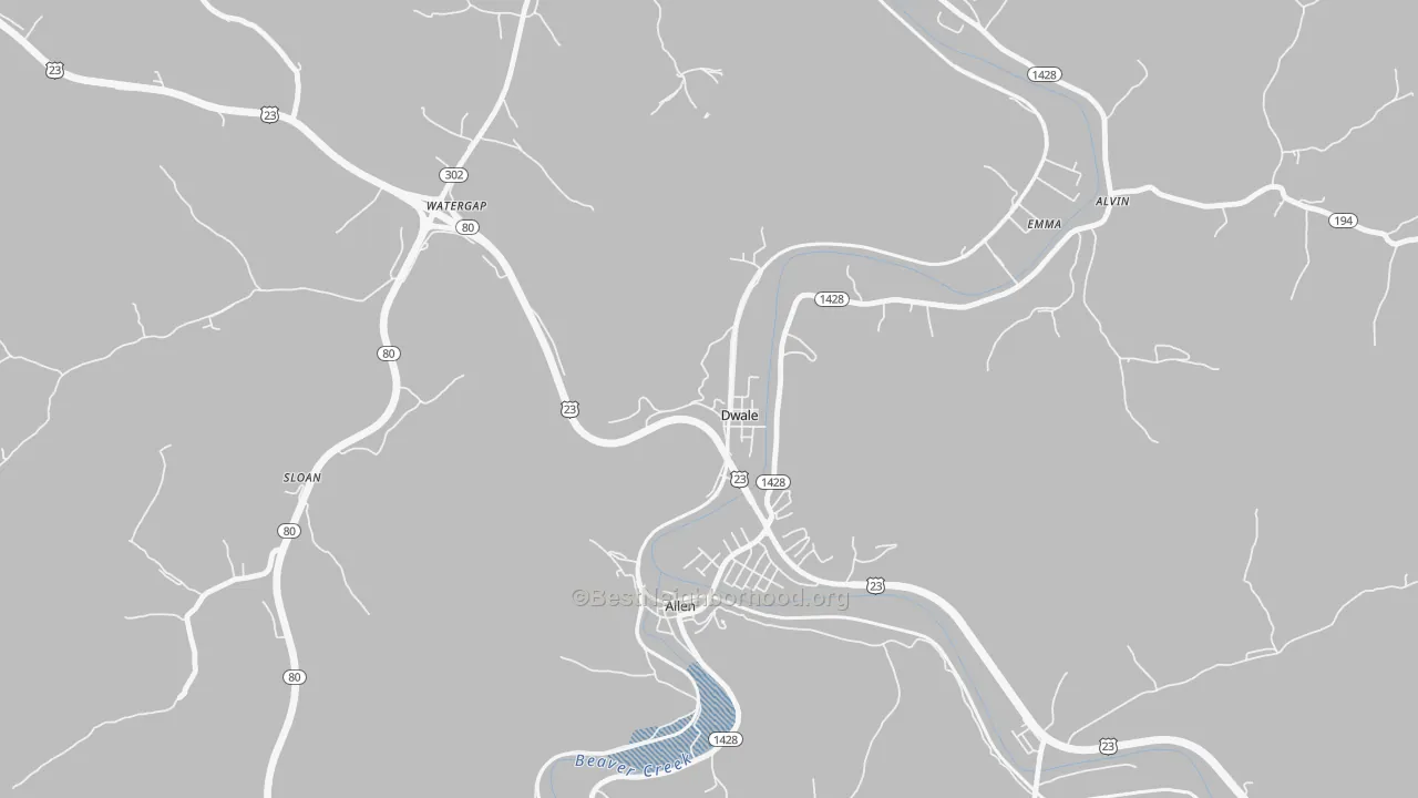 Transit Grade map of Dwale, KY