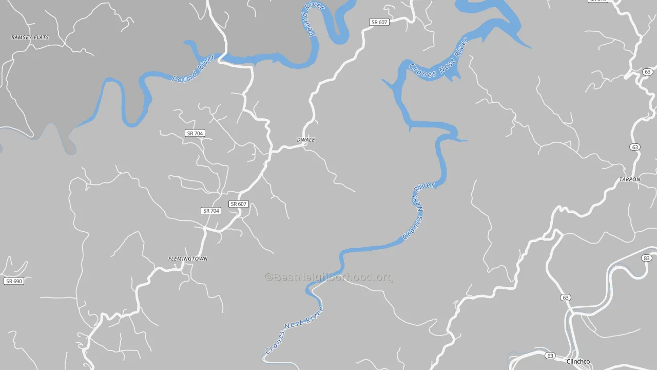 Transit Grade map of Dwale, VA