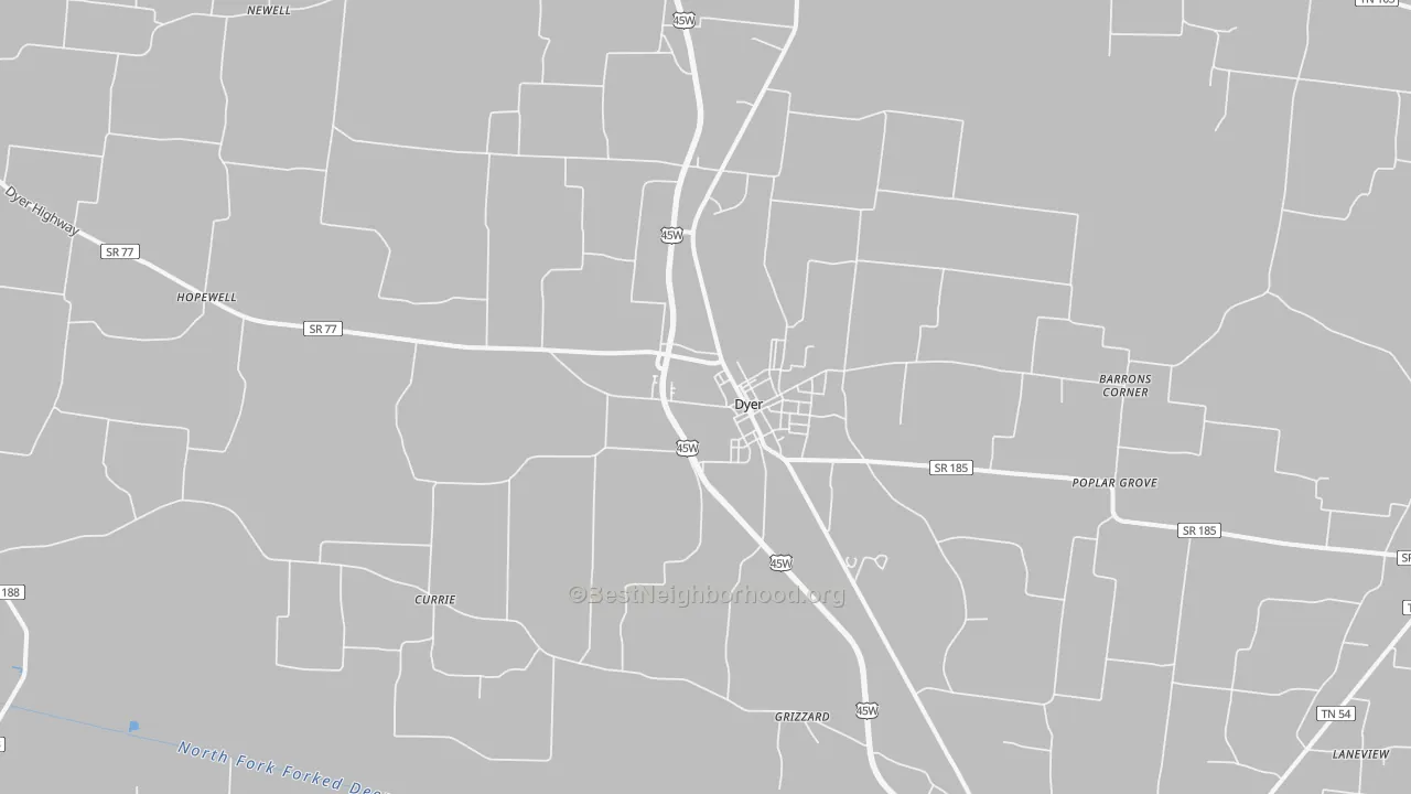 Transit Grade map of Dyer, TN