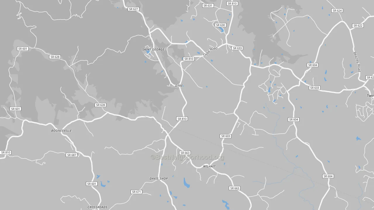 Transit Grade map of Dyke, VA