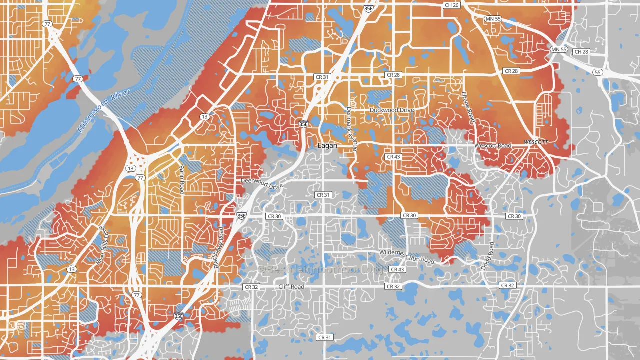 Transit Grade map of Eagan, MN