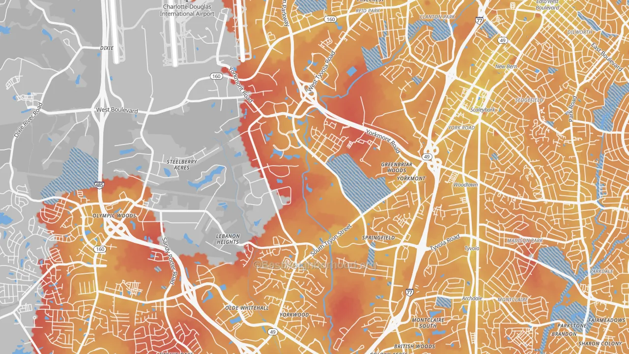 Transit Grade map of Eagle Lake, Charlotte, NC
