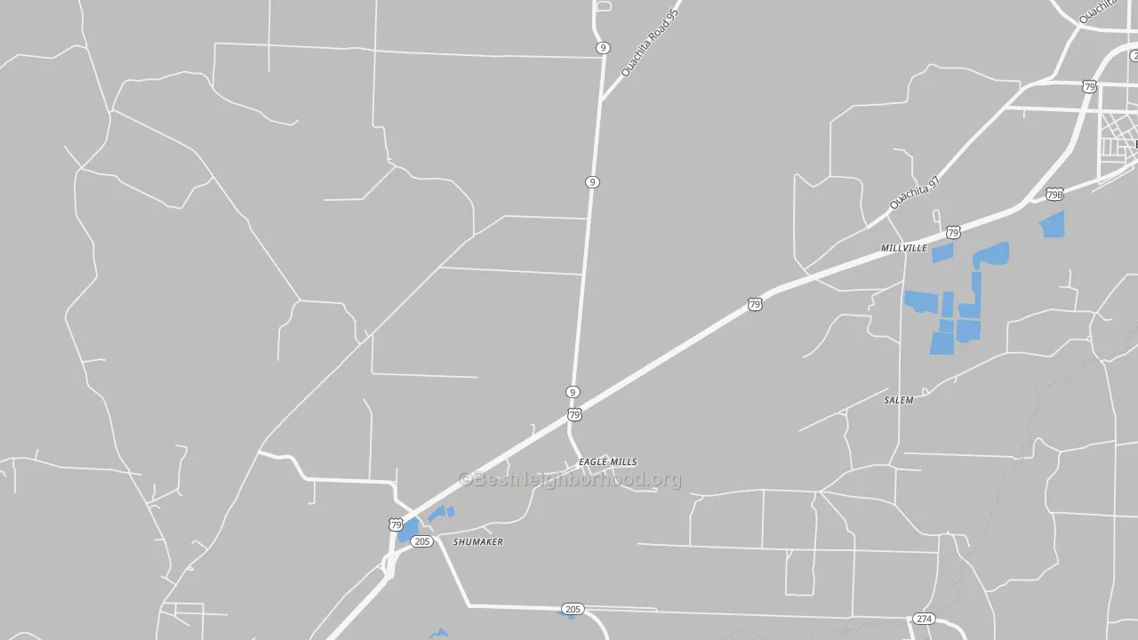 Transit Grade map of Eagle Mills, AR