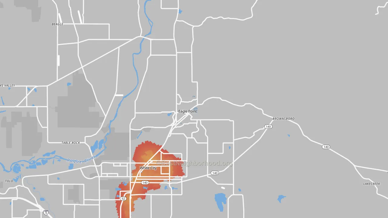Transit Grade map of Eagle Point, OR