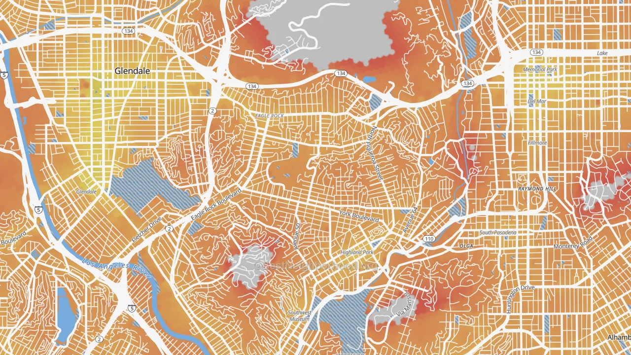 Transit Grade map of Eagle Rock, Los Angeles, CA