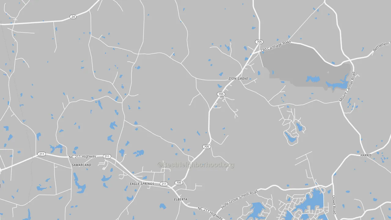 Transit Grade map of Eagle Springs, NC