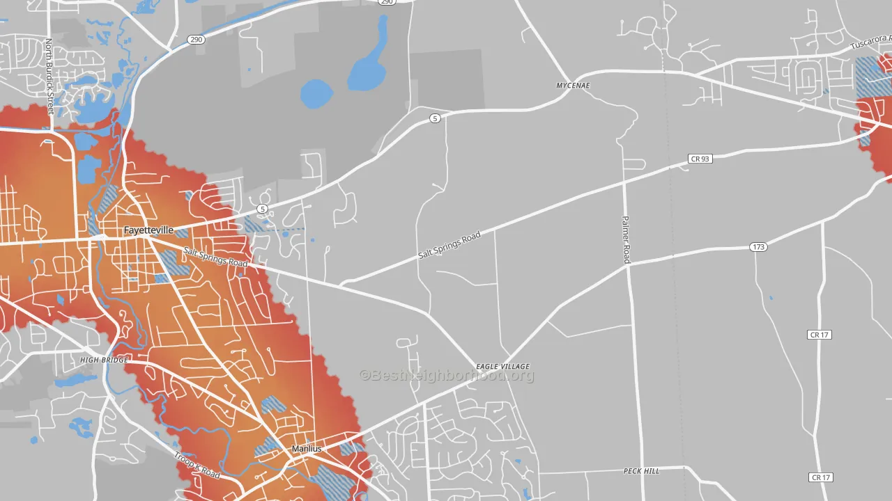 Transit Grade map of Eagle Village, NY