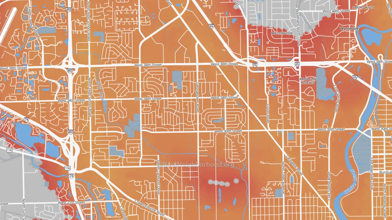 Transit Grade map of Eagledale, Indianapolis, IN