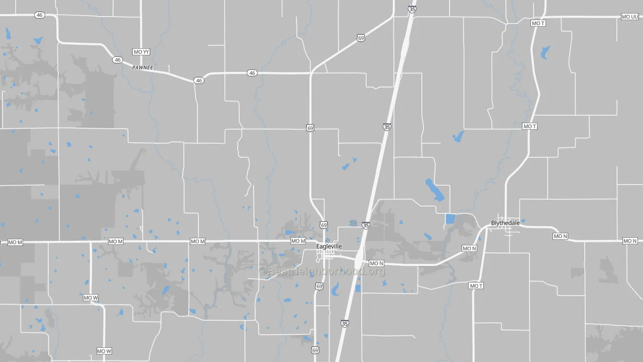 Transit Grade map of Eagleville, MO