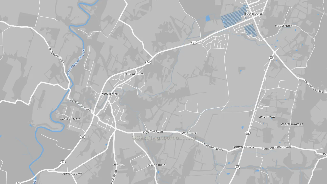 Transit Grade map of Eakles Mill, MD