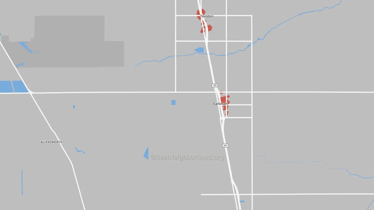 Transit Grade map of Earlimart, CA