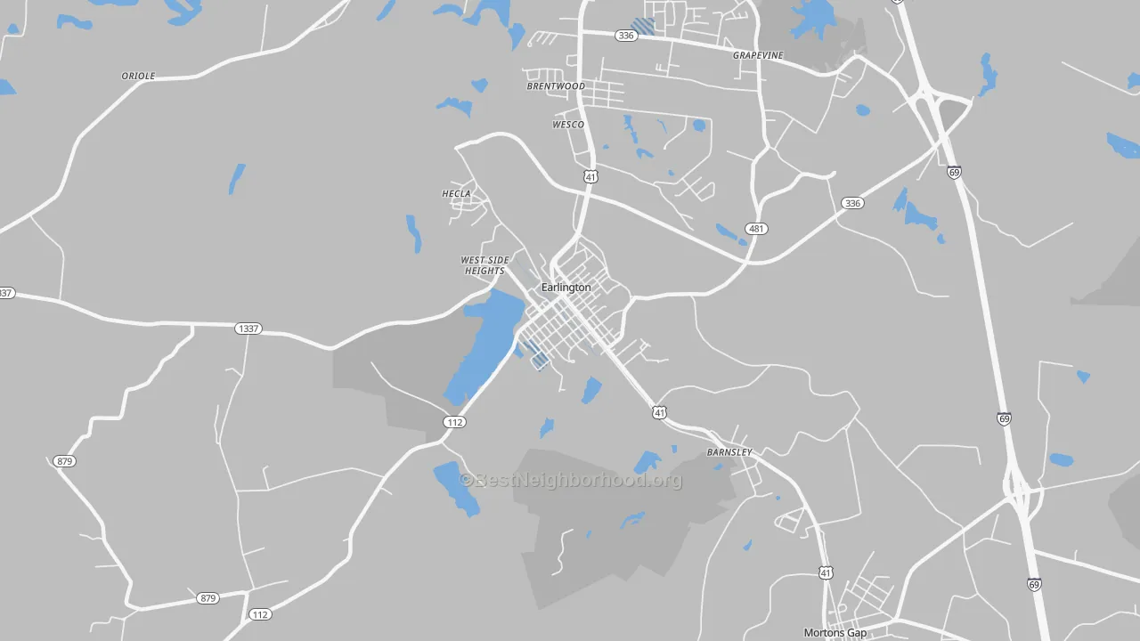 Transit Grade map of Earlington, KY