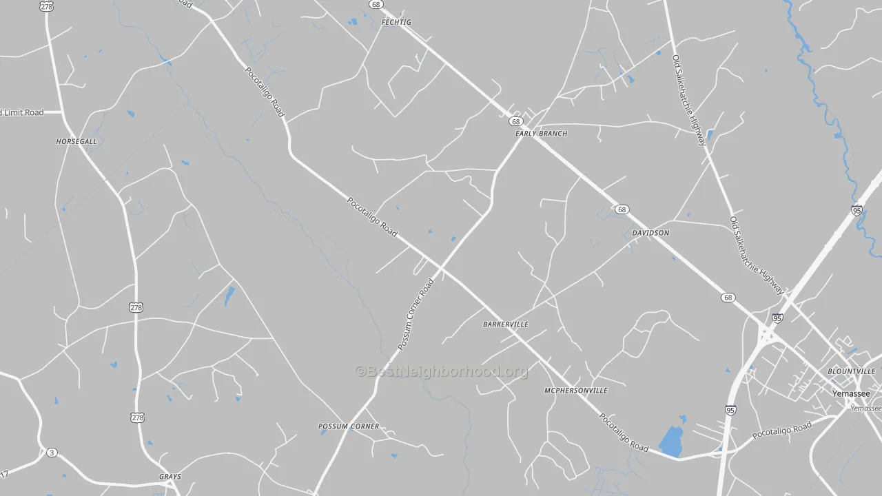 Transit Grade map of Early Branch, SC
