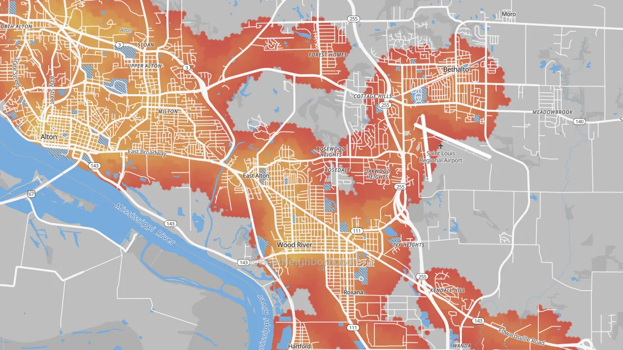 Transit Grade map of East Alton, IL