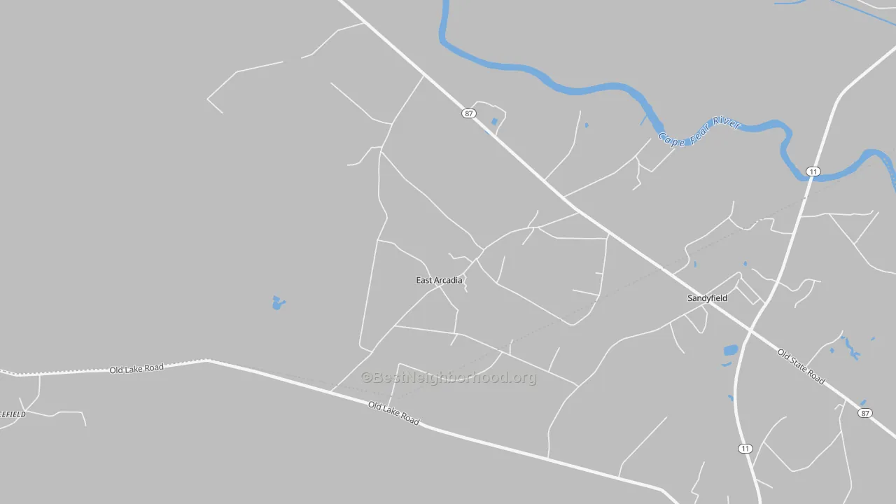 Transit Grade map of East Arcadia, NC