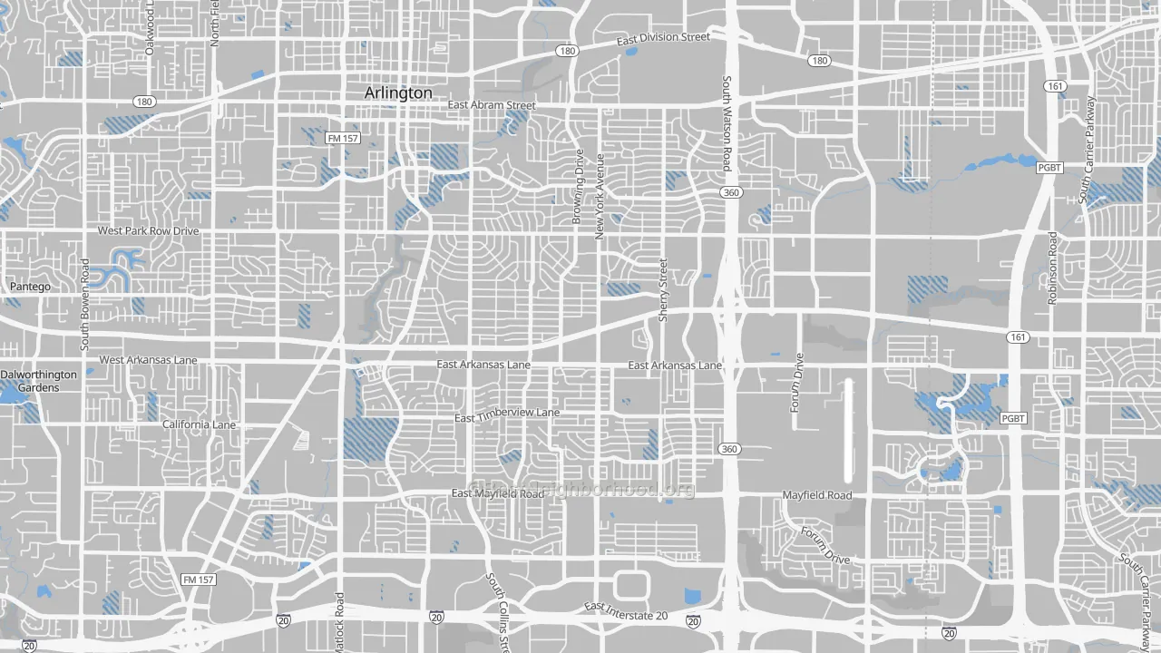 Transit Grade map of East Arlington, Arlington, TX