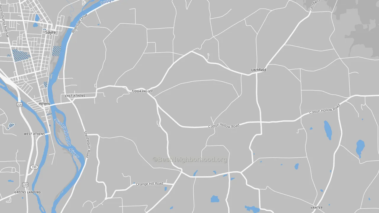 Transit Grade map of East Athens, PA