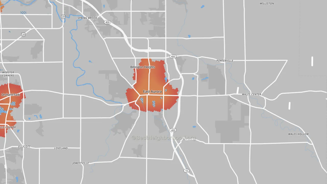 Transit Grade map of East Aurora, NY