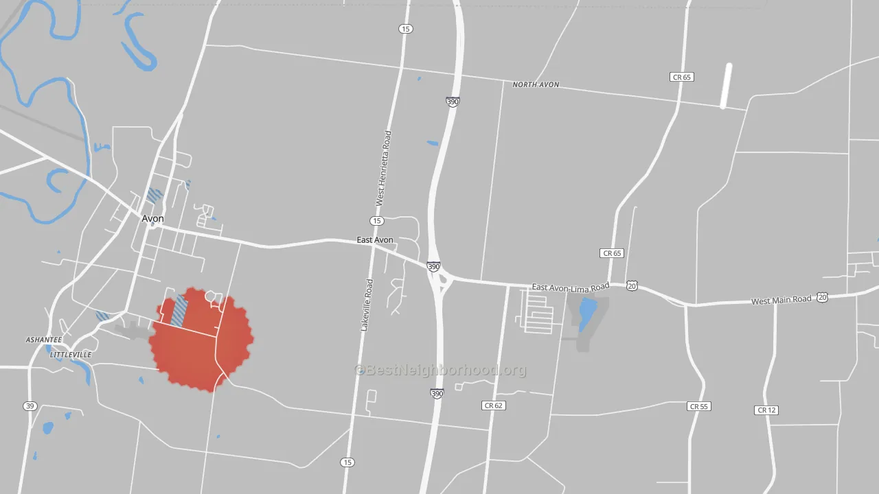 Transit Grade map of East Avon, NY