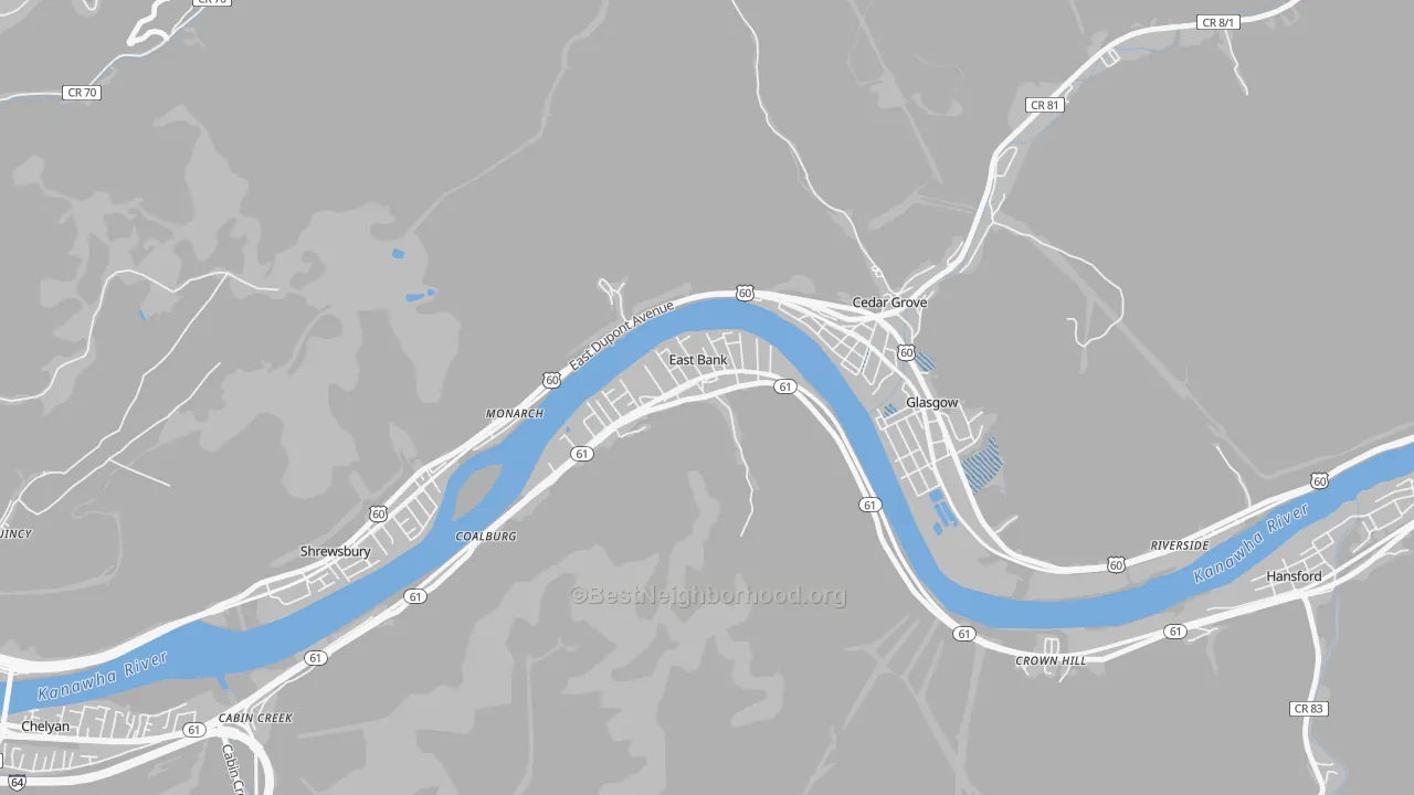 Transit Grade map of East Bank, WV