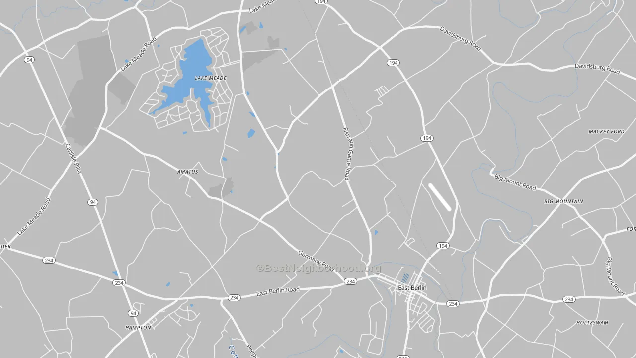 Transit Grade map of East Berlin, PA