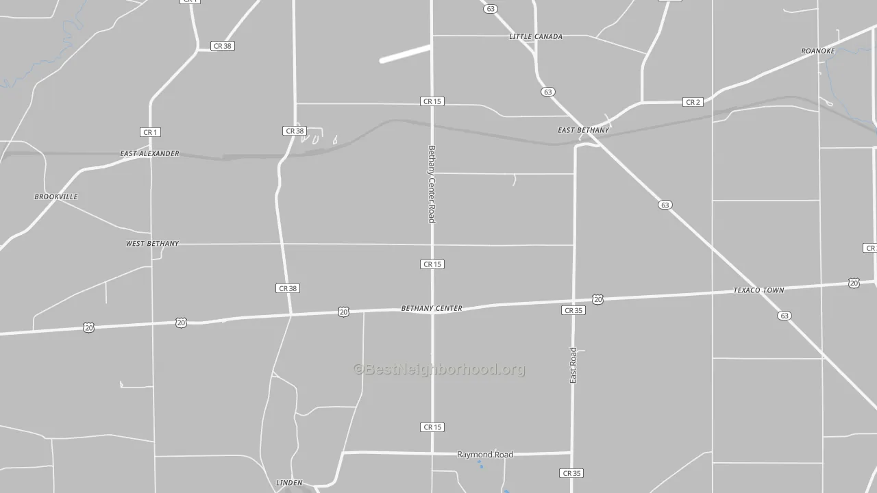 Transit Grade map of East Bethany, NY