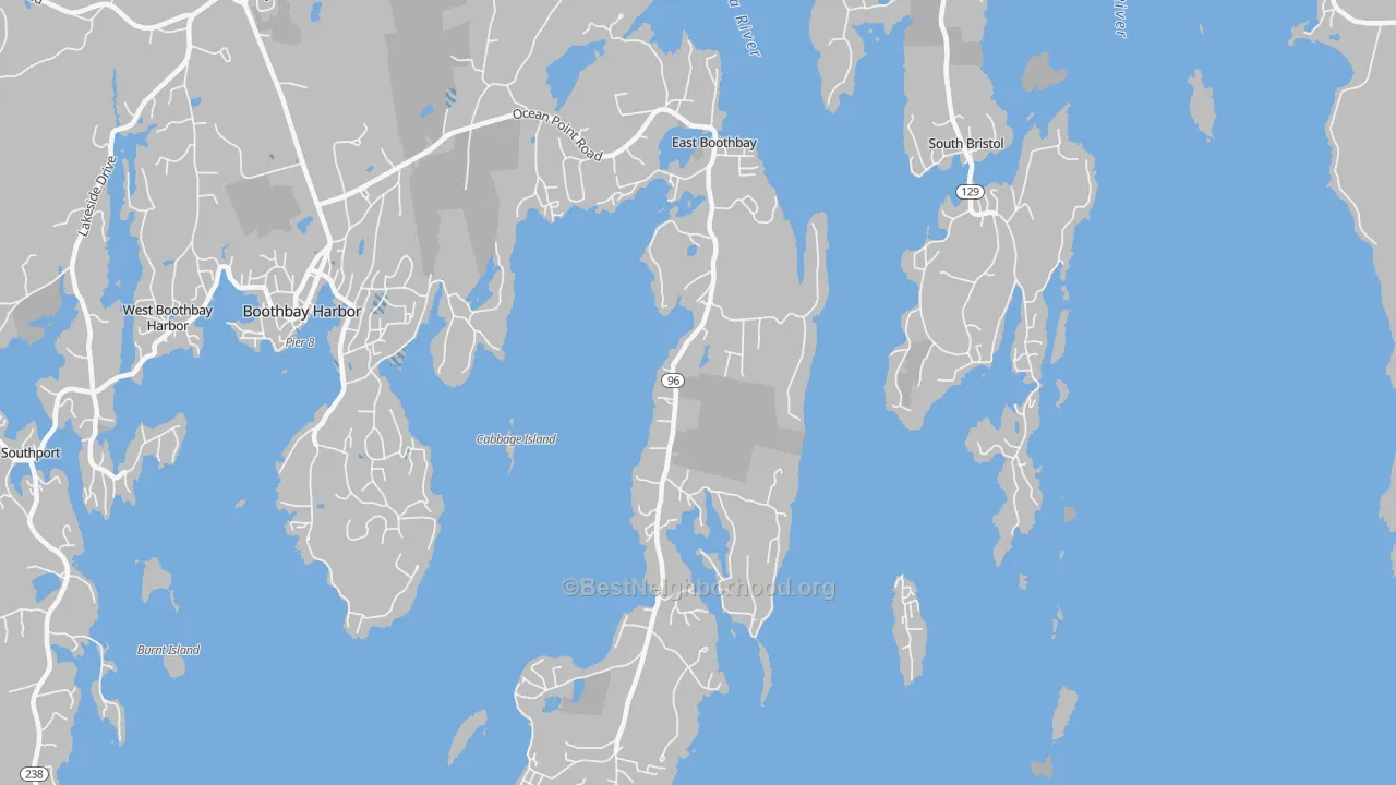 Transit Grade map of East Boothbay, ME