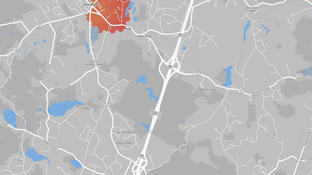 Transit Grade map of East Boxford, MA
