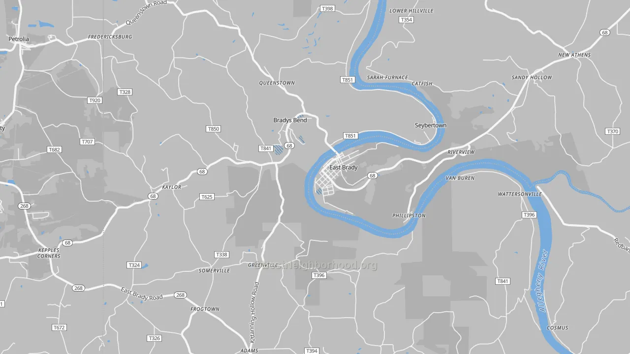 Transit Grade map of East Brady, PA