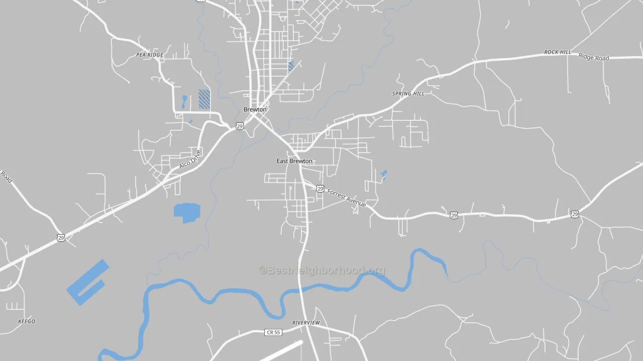 Transit Grade map of East Brewton, AL