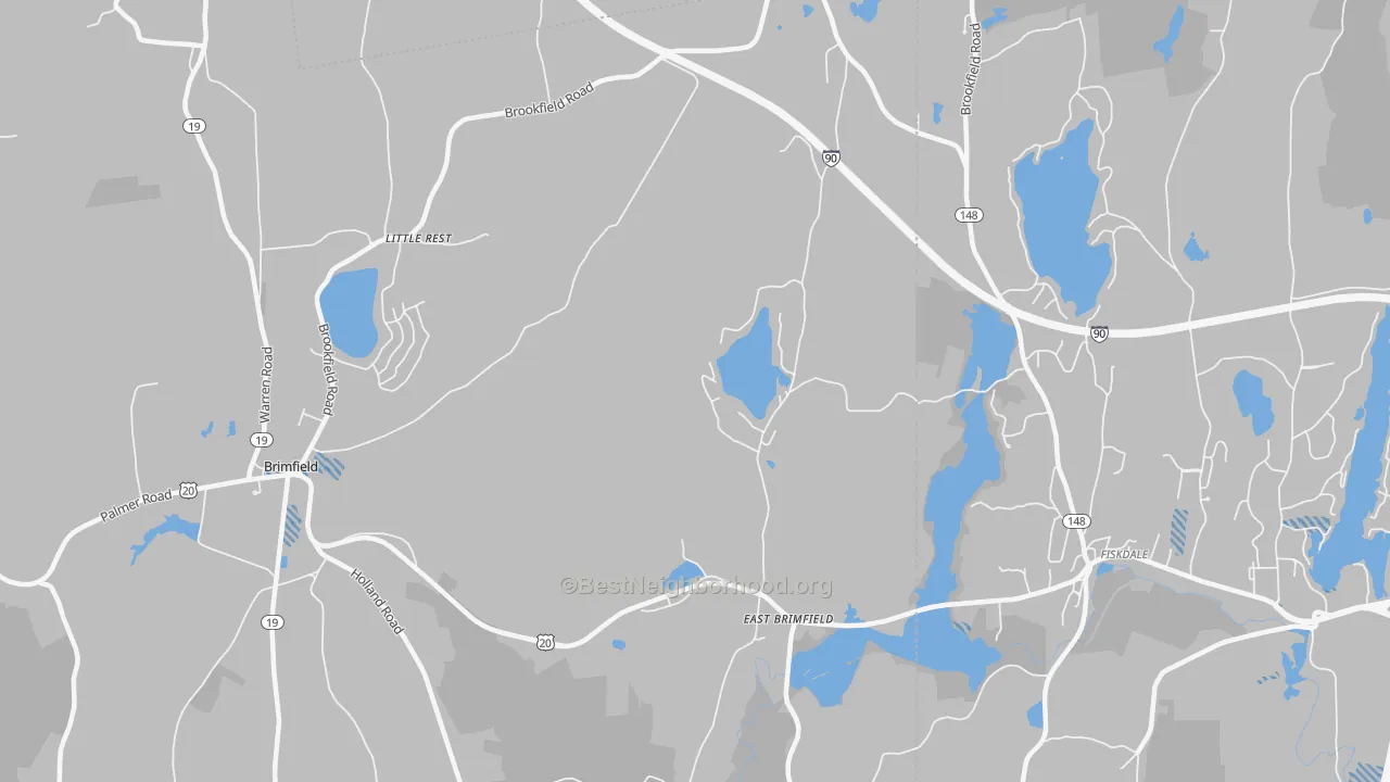 Transit Grade map of East Brimfield, MA