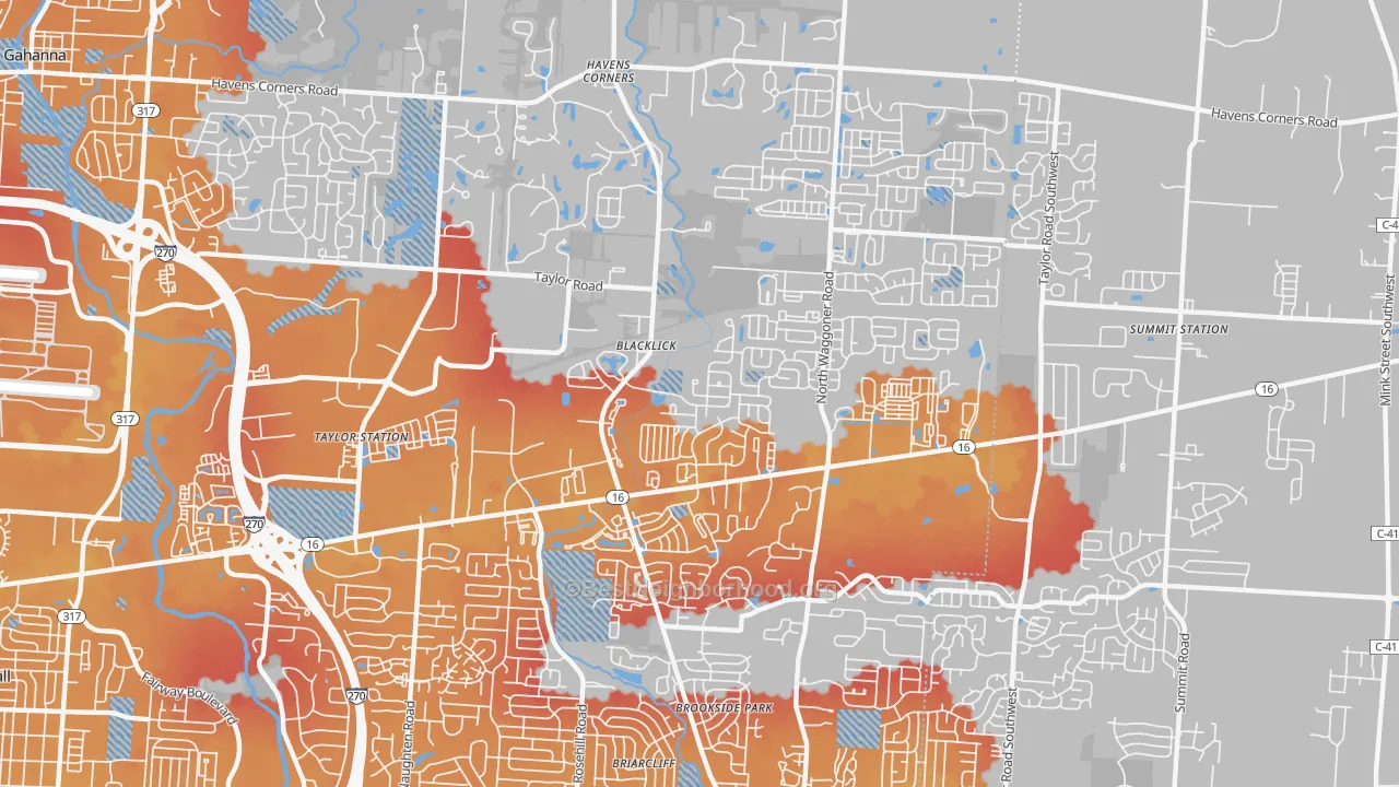 Transit Grade map of East Broad, Black Lick, OH