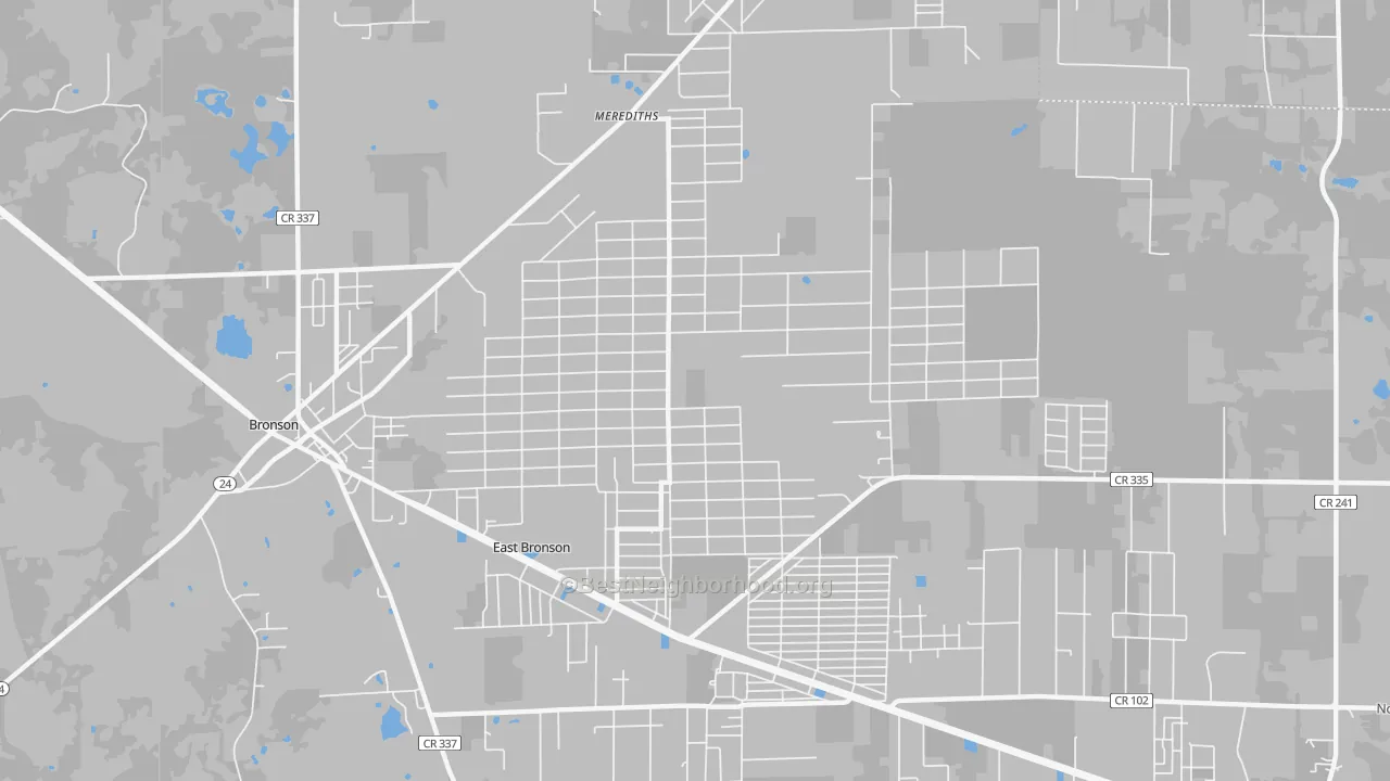 Transit Grade map of East Bronson, FL