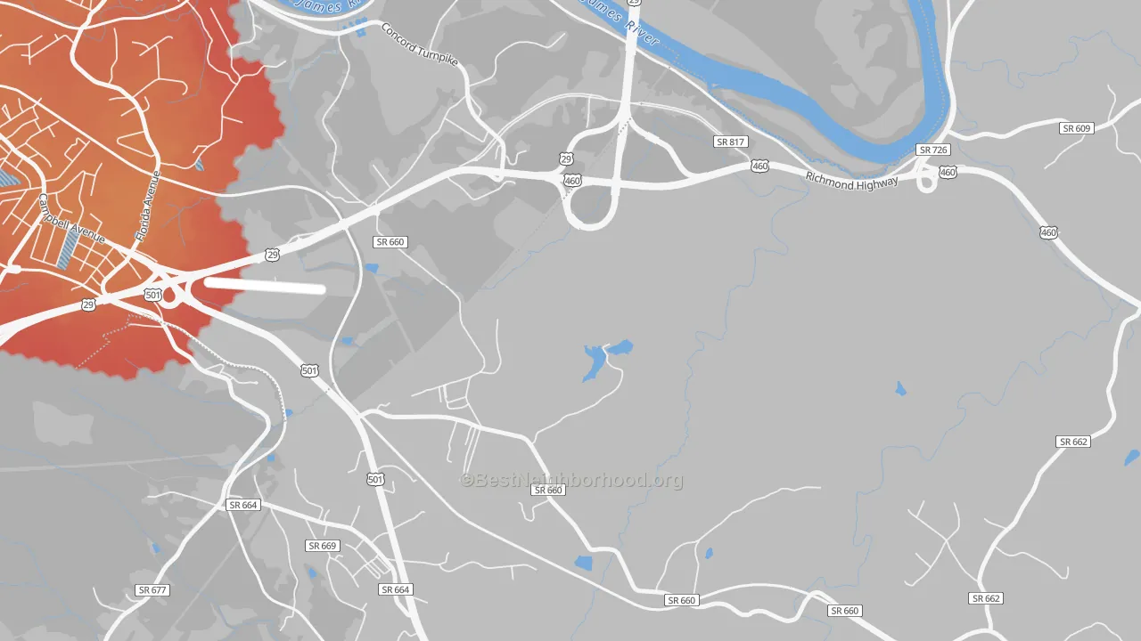 Transit Grade map of East Brook, VA