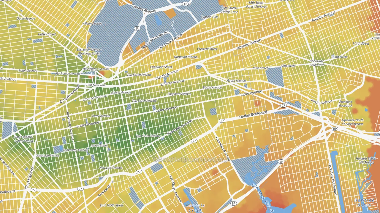 Transit Grade map of East Brooklyn, Brooklyn, NY