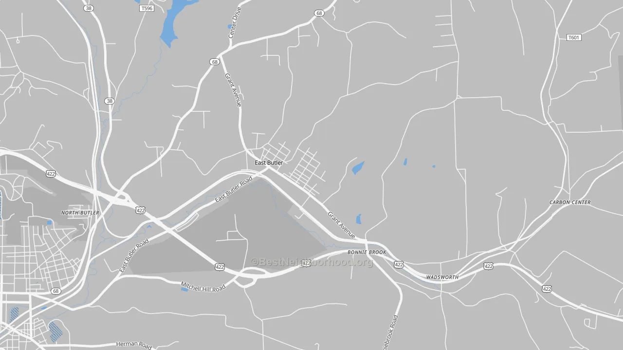 Transit Grade map of East Butler, PA