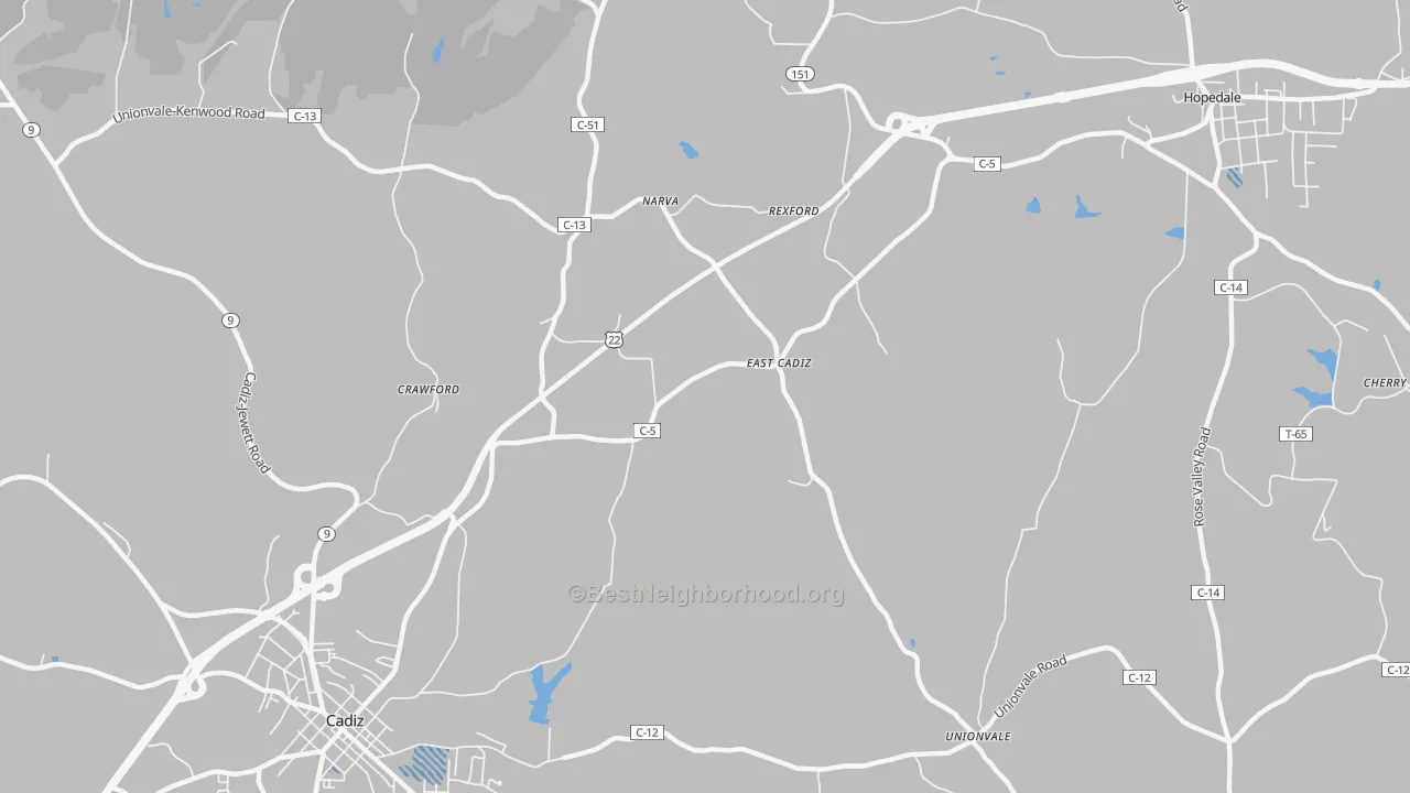 Transit Grade map of East Cadiz, OH
