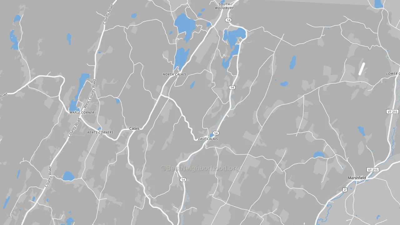 Transit Grade map of East Calais, VT