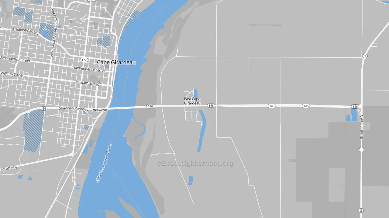 Transit Grade map of East Cape Girardeau, IL