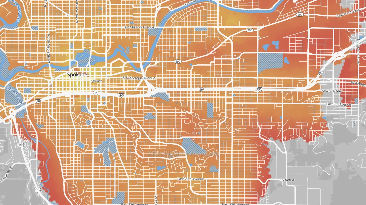 Transit Grade map of East Central, Spokane, WA