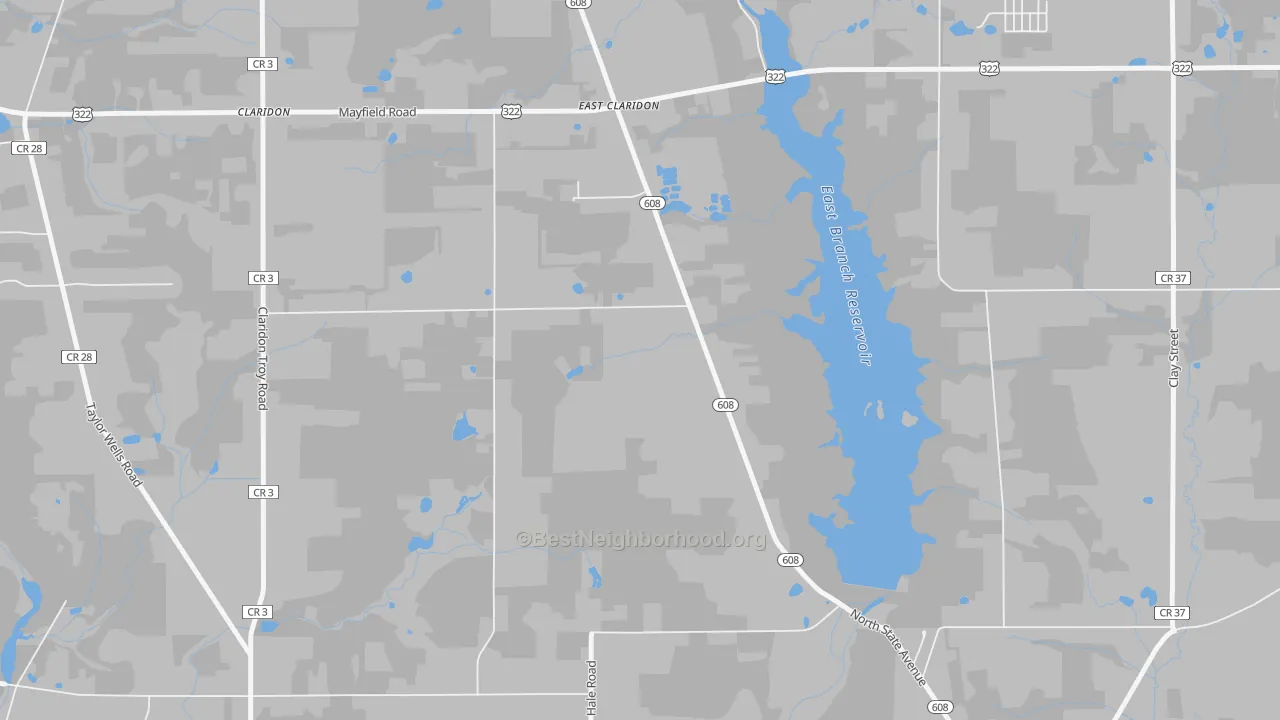 Transit Grade map of East Claridon, OH