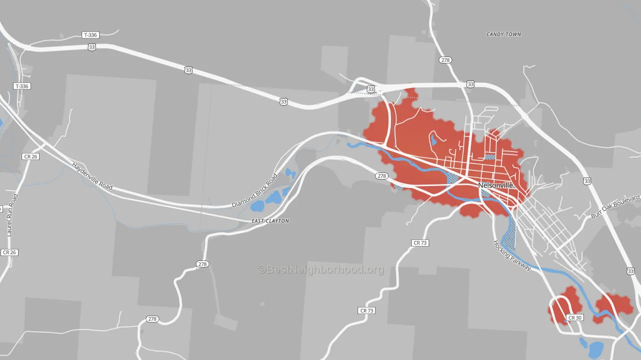 Transit Grade map of East Clayton, OH