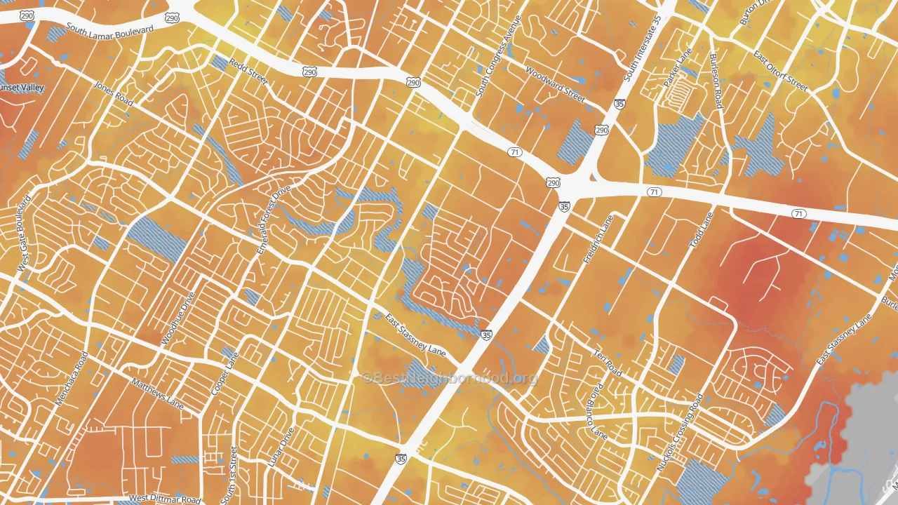 Transit Grade map of East Congress, Austin, TX