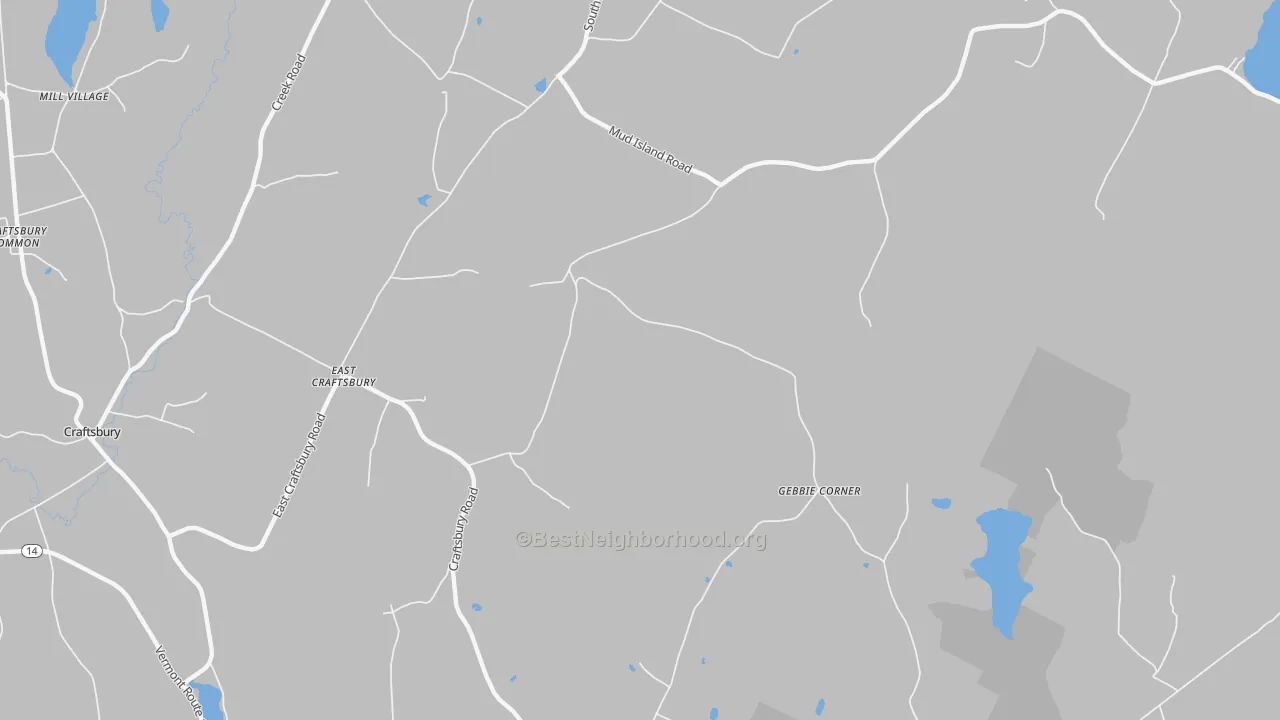 Transit Grade map of East Craftsbury, VT