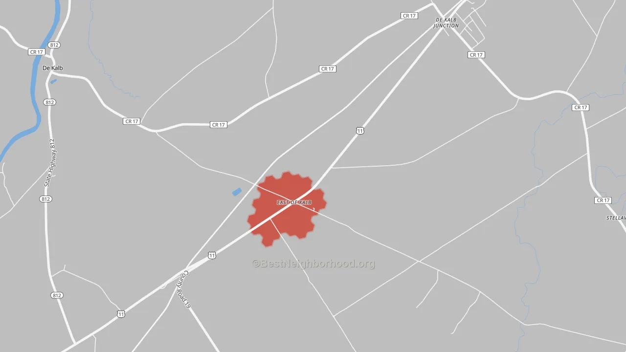 Transit Grade map of East De Kalb, NY