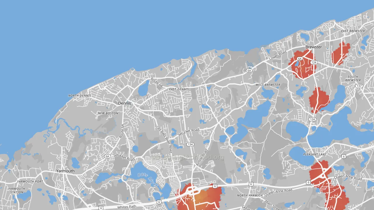 Transit Grade map of East Dennis, MA